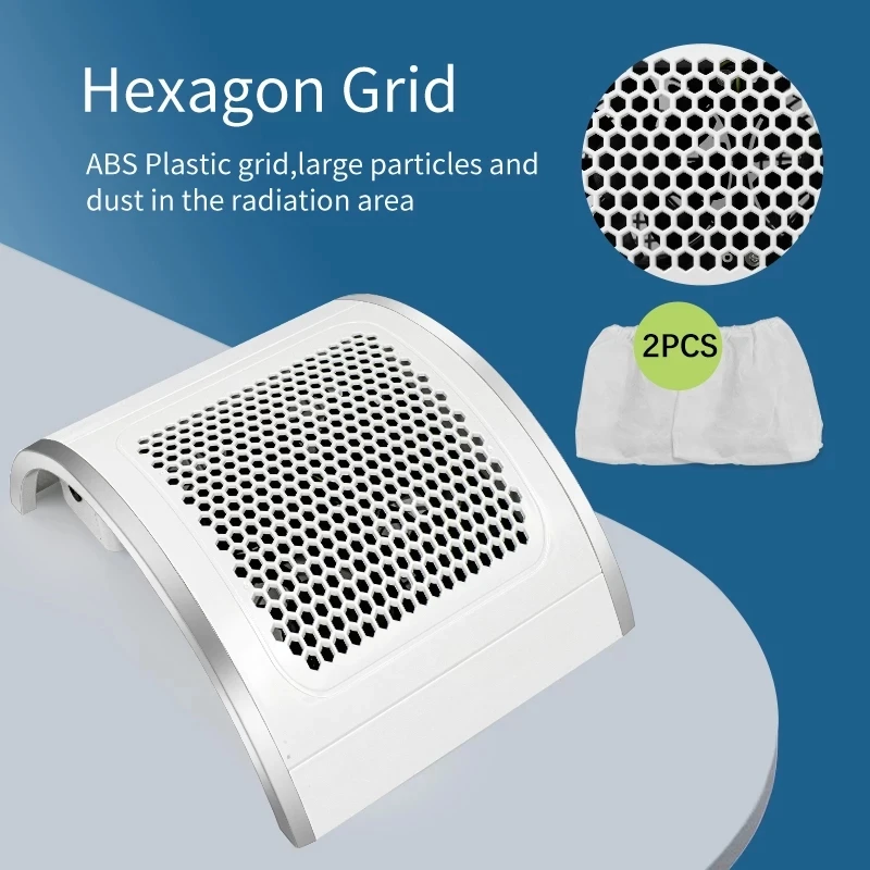 Powerful Nail Suction Dust Collector Low Noisy 4 Fans Strong Nail Vacuum Cleaner with 2 Dust Collecting Bag Nail Art Equipment