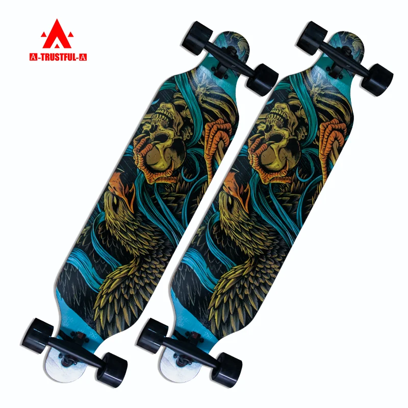 Custom Adult Professional Longboard Non-slip Deck Thickened 9-Ply Maple Wood Skateboard