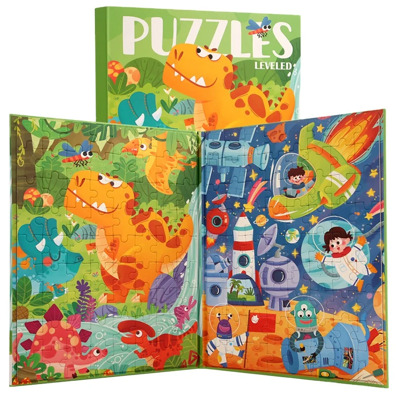 Educational toy HOYE CRAFTS animal traffic puzzle block brain training toys magnetic puzzle book for kids Toy