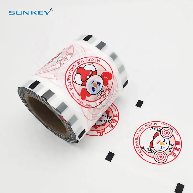 Custom Size Biodegradable Hot Sealing Plastic Cup Sealing Film Roll For Cup Packing