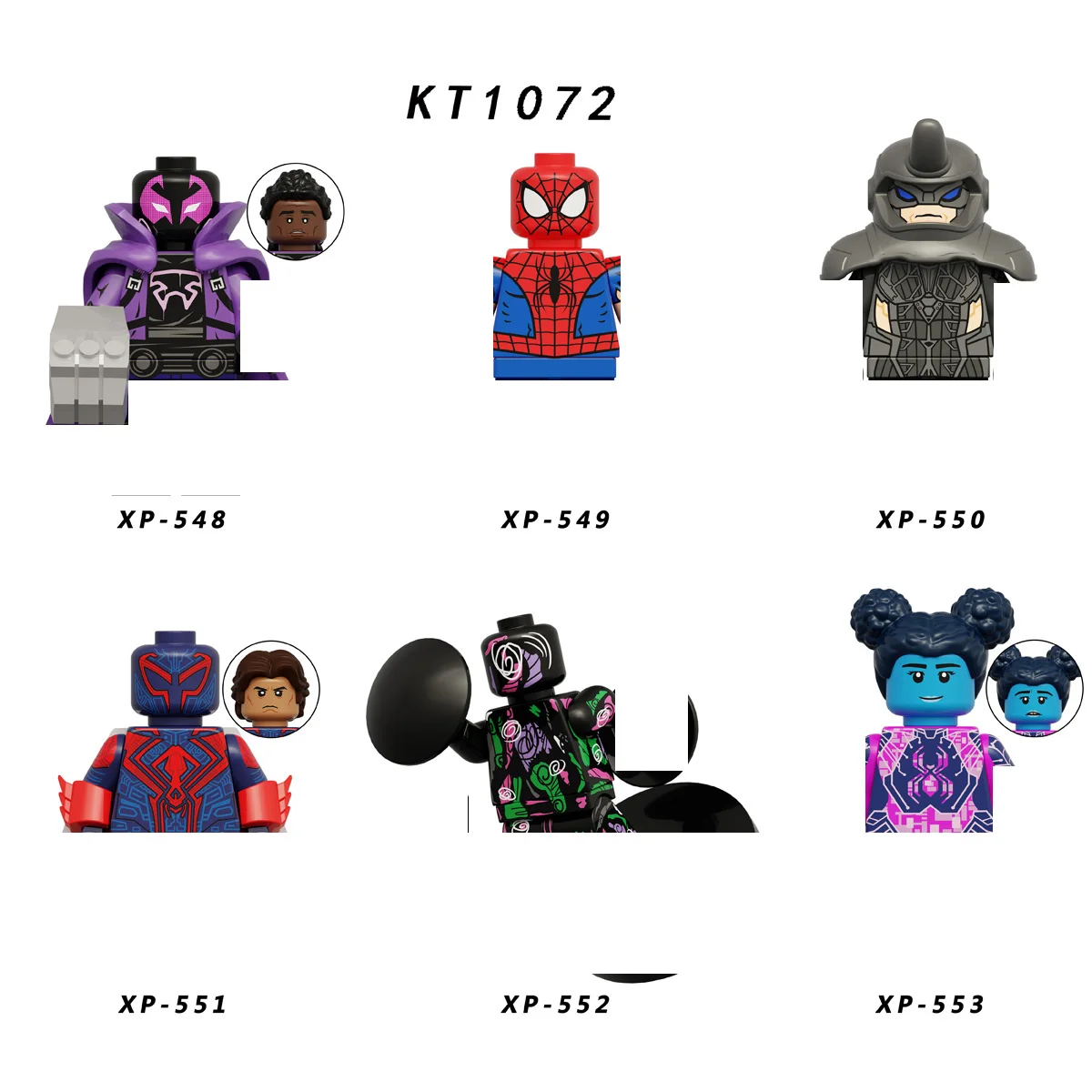 G0124 KT1069 Marvely Super Spider-Verse sets  Gwen Stacy Spider Punk Spot heroes mini Building Block Figure Plastic Toy G0120