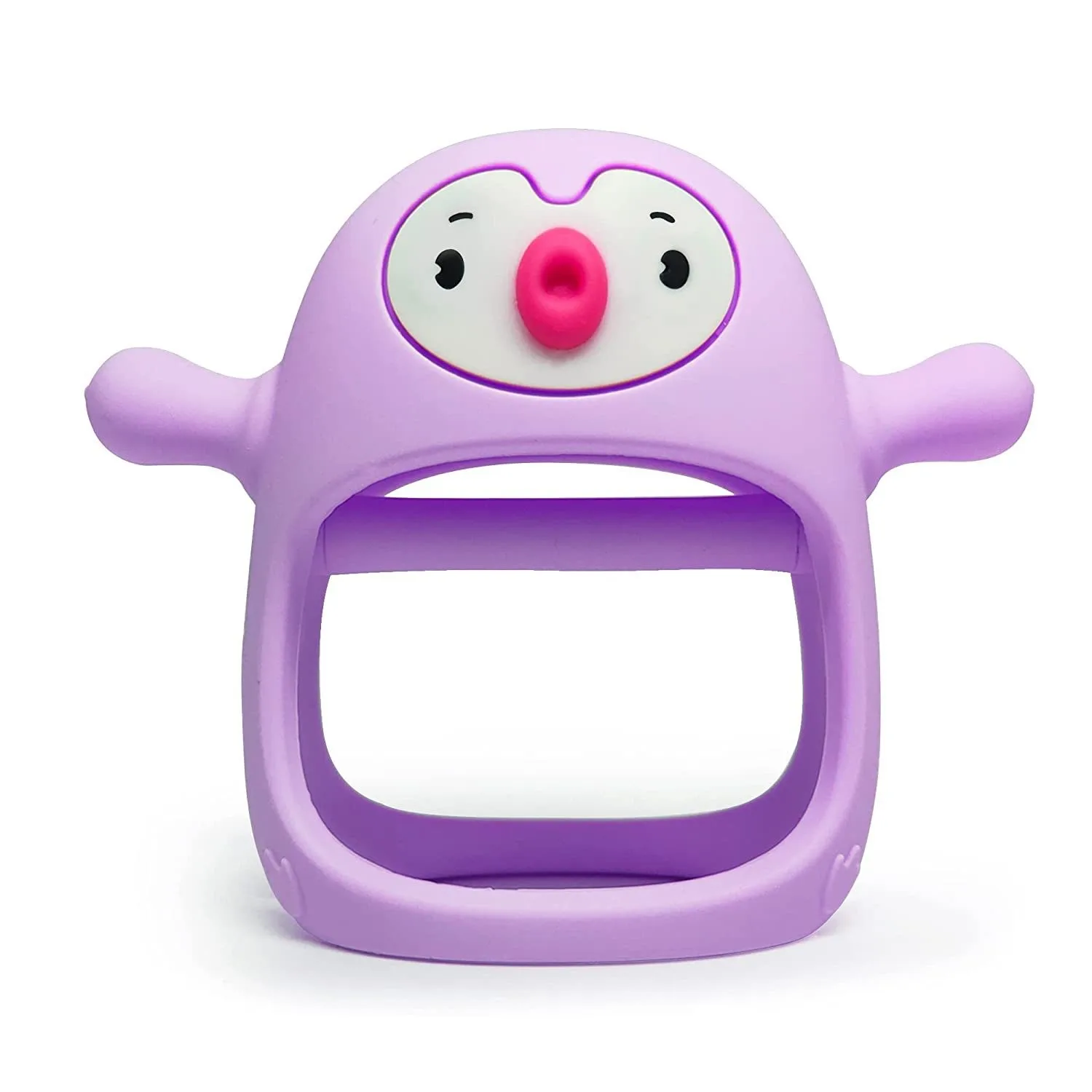 MHC New Animal Silicone Baby Teether Purple Penguin Silicone Baby Teether Toy Penguin