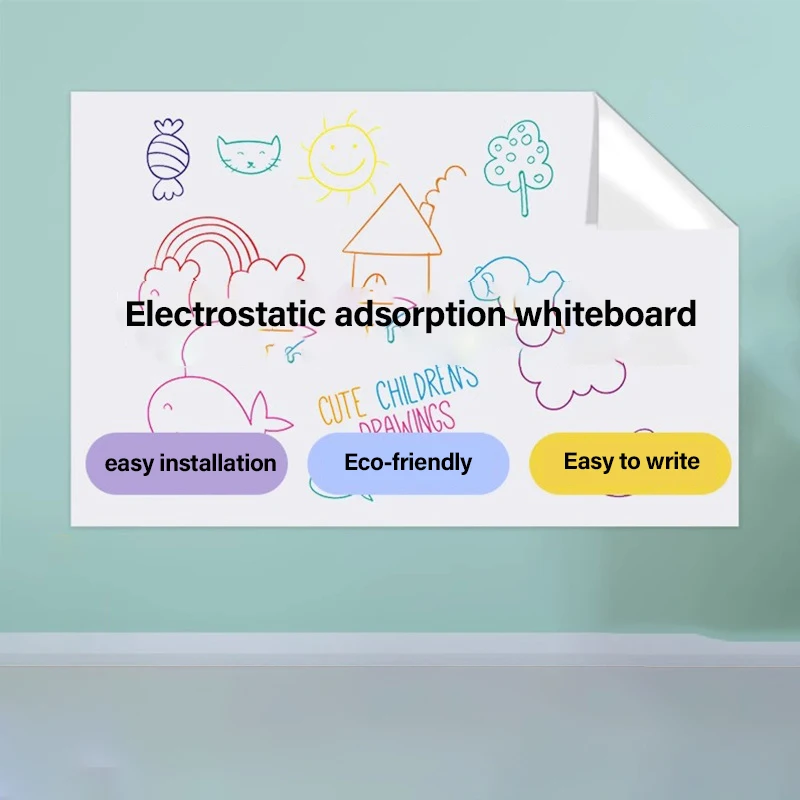Electrostatic Whiteboard Wall Stickers Magnetic Adsorption for Graffiti Drawing Erasable by Children Blackboard Stickers