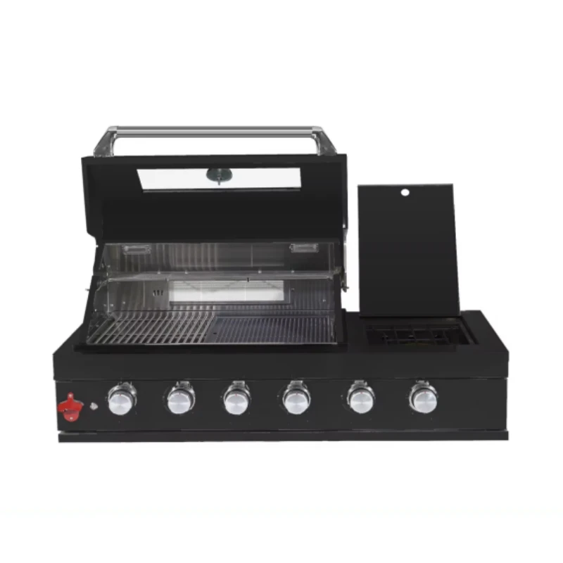 Professional 6 Burner Built In Gas Cooker With Oven And Grill For Restaurant Barbeque Outdoor Natural Gas Chicken Grills Machine