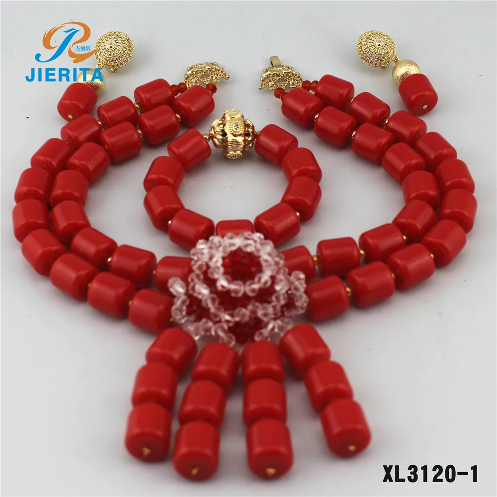 XL3120-1 African design high quality new big red three ring beads handmade wedding jewelry