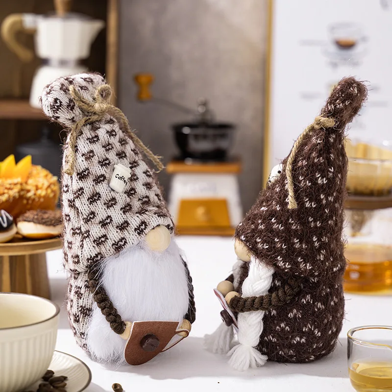 Coffee Dwarf Plush Bar Decoration Swedish Coffee Faceless Doll Toy Kitchen Gnome Ornaments