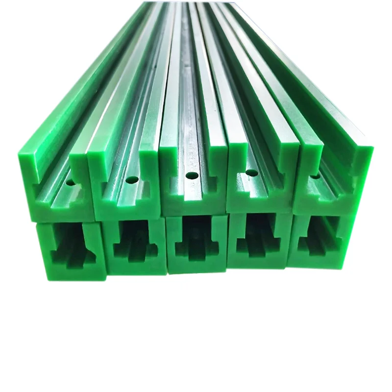 Custom CNC Linear Plastic Sliding Guide Rail / UHMWPE Sliding Conveyor Rails Chain Roller Guide