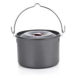 4L Kitchen Aluminum Alloy Cookware Tableware Outdoor Picnic Cooking Tourism Fishing Soup Pot Camping Hanging Single Pot