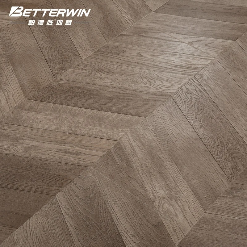 Natural colour solid hardwood oak herringbone laminate flooring for indoor residential