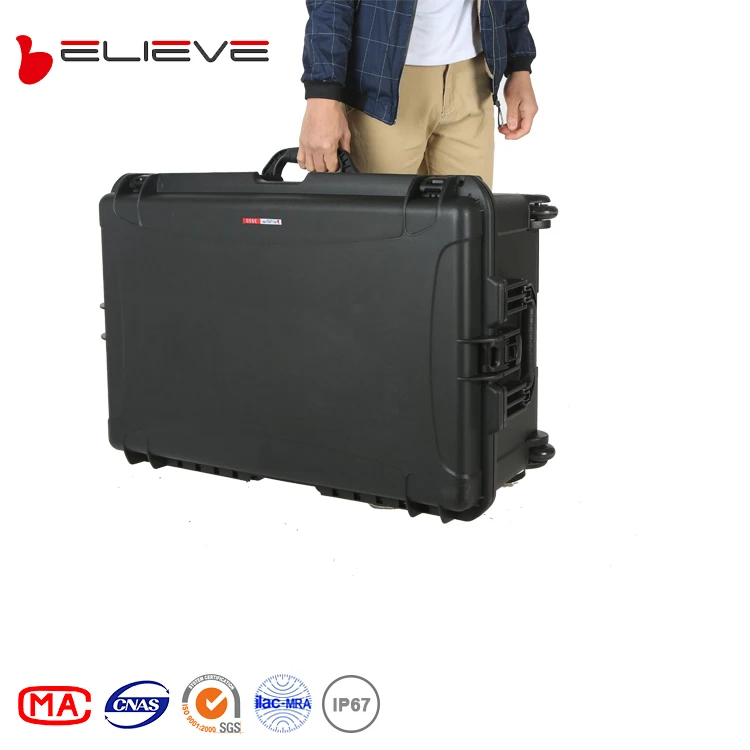 plastic equipment case Tool Box with Foam Carrying case with wheel Tool Case