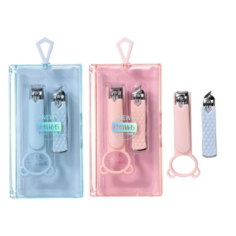 LMLTOP 2pcs Round Slant Head Stainless Steel Nail Cutter Set SY542 Stylish Nail Cutter For Baby Nail Clipper Tip Cutter Nipper