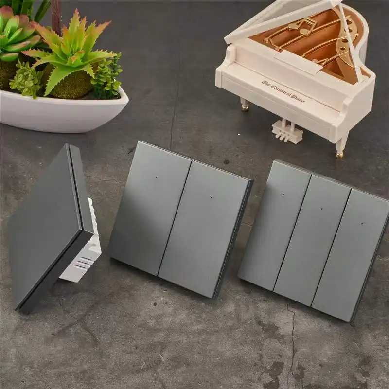 uya WiFi Smart Light Switch Neutral Wire Required Wall Push Button Switch EU Smart Life Work with Alexa Google Home 1/2/3 Gang