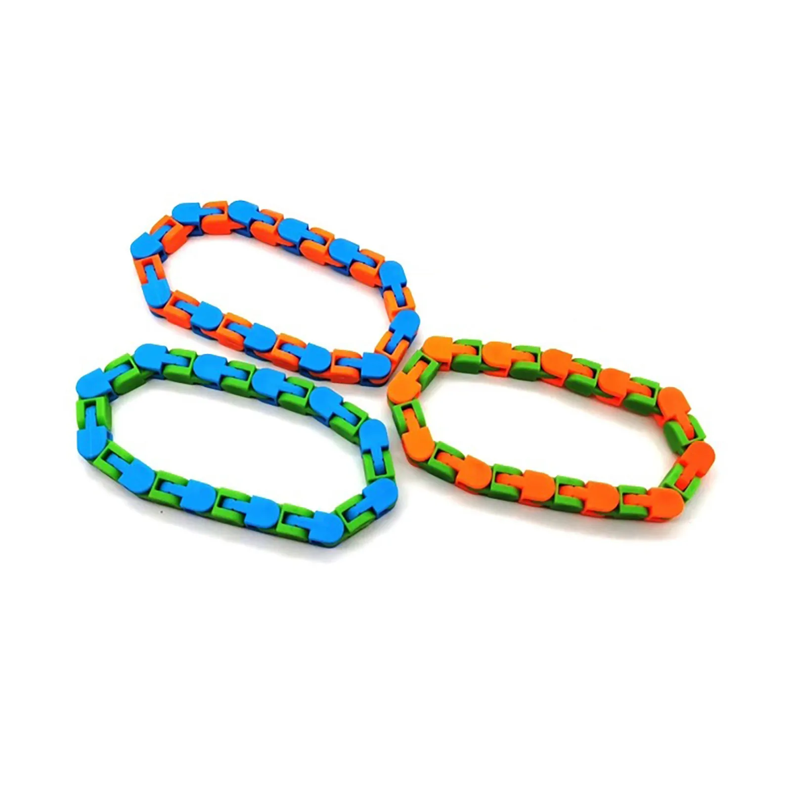 6 Pack 24 Links Wacky Tracks Snap and Click Fidget Toys Finger Sensory Track Snake Puzzles for Stress