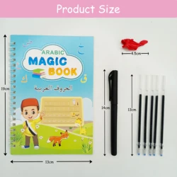 Arabic Magic Practice Copybook for Kids Reusable Handwriting English Calligraphy Magic Copybook