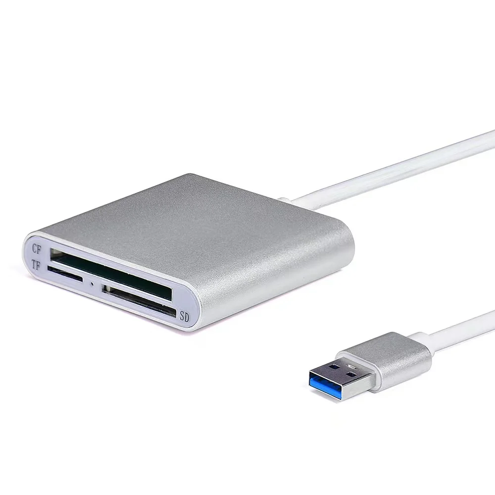 High Quality Super speed USB 3.0 3 In 1 Card Reader for Micro SD Card/CF Card/TF Card