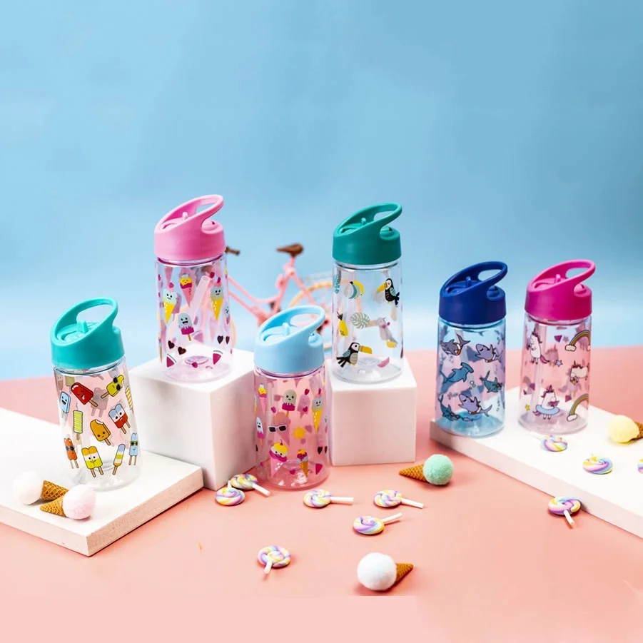 350ML Modern BPA Free Eco-Friendly Tritan Children Water Bottle Kids Straw Baby Sippy Cup Drink Feeding Bottle