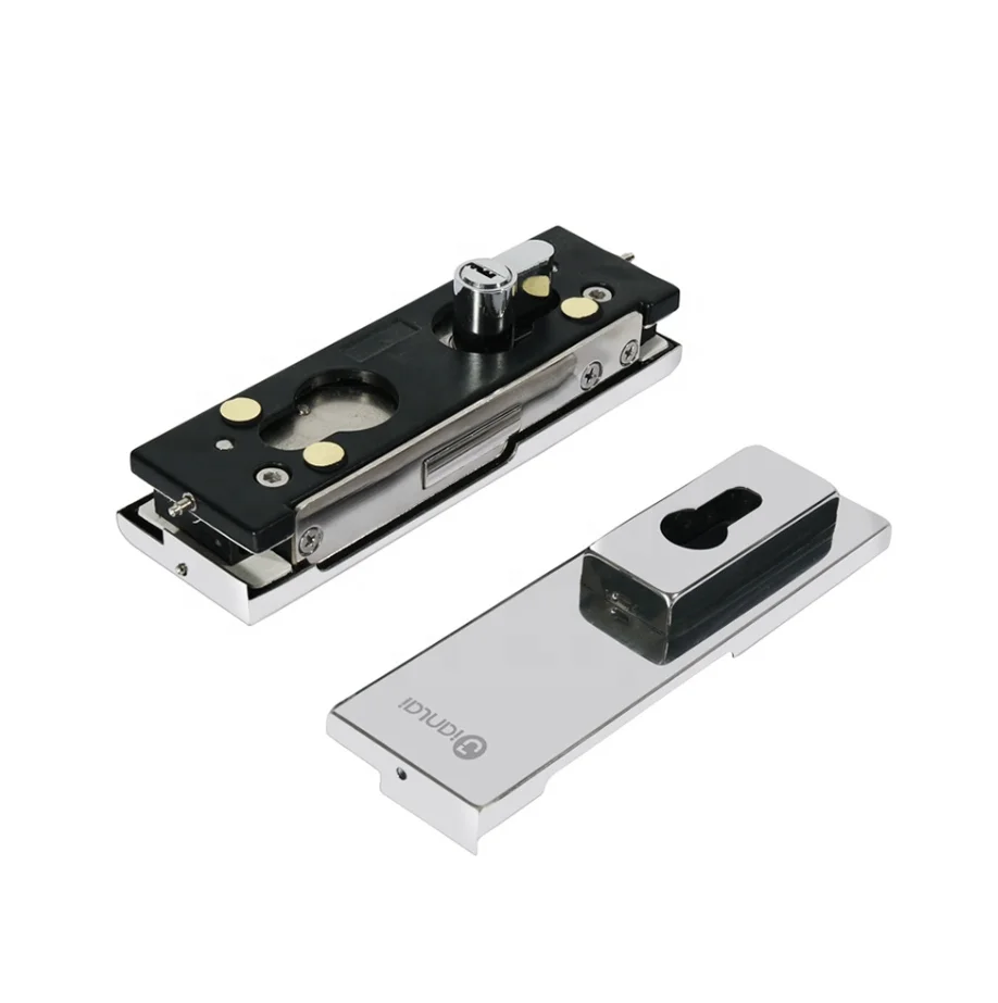 Modern Design Glass Door Lock Patch Fitting Durable Bottom Patch Lock Glass Door Accessory Stainless Steel and Aluminum Alloy