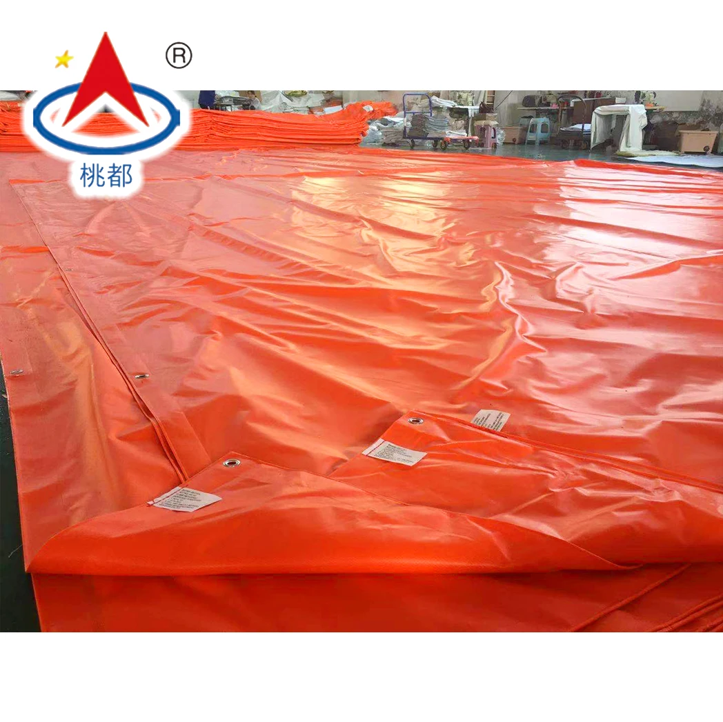 Orange 300GSM 20X20FT 30X30FT 40X40FT PVC FR Tarpaulin Factory