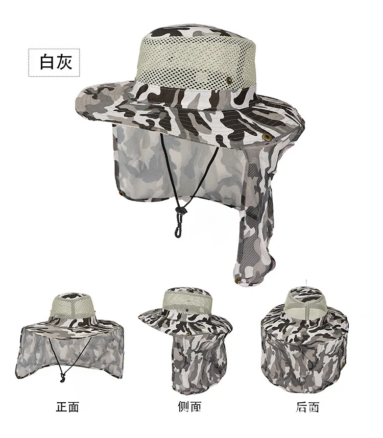 2022 factory logo custom hot popular cheap camouflage mesh outdoor mountaineering fishing fisherman bonnie hats bucket hat