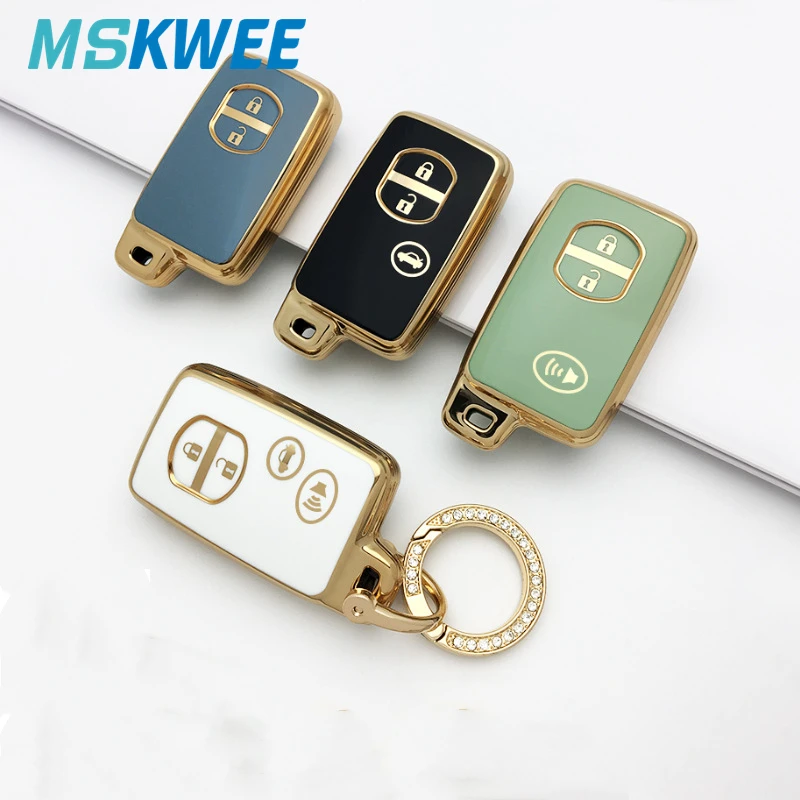 2/3/4 Buttons TPU Car Key Cover for Toyota Camry Cruiser Prado Reiz Auto Shell Fob Case Keychain  Car Accessories Keychain Cover