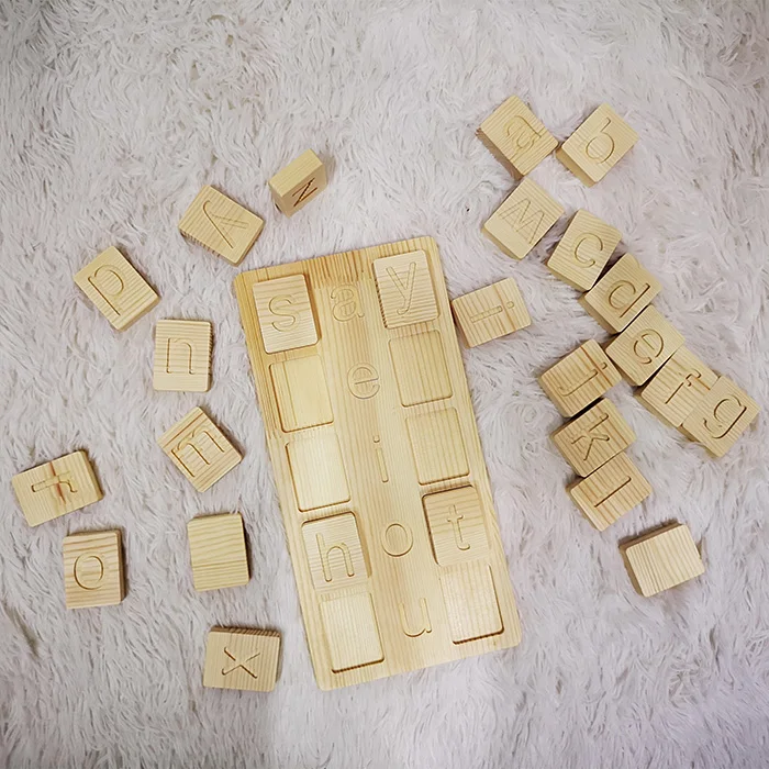 Montessori Matching Game ABC Letters Sorting Board Blocks Wooden Alphabet Puzzle Toys