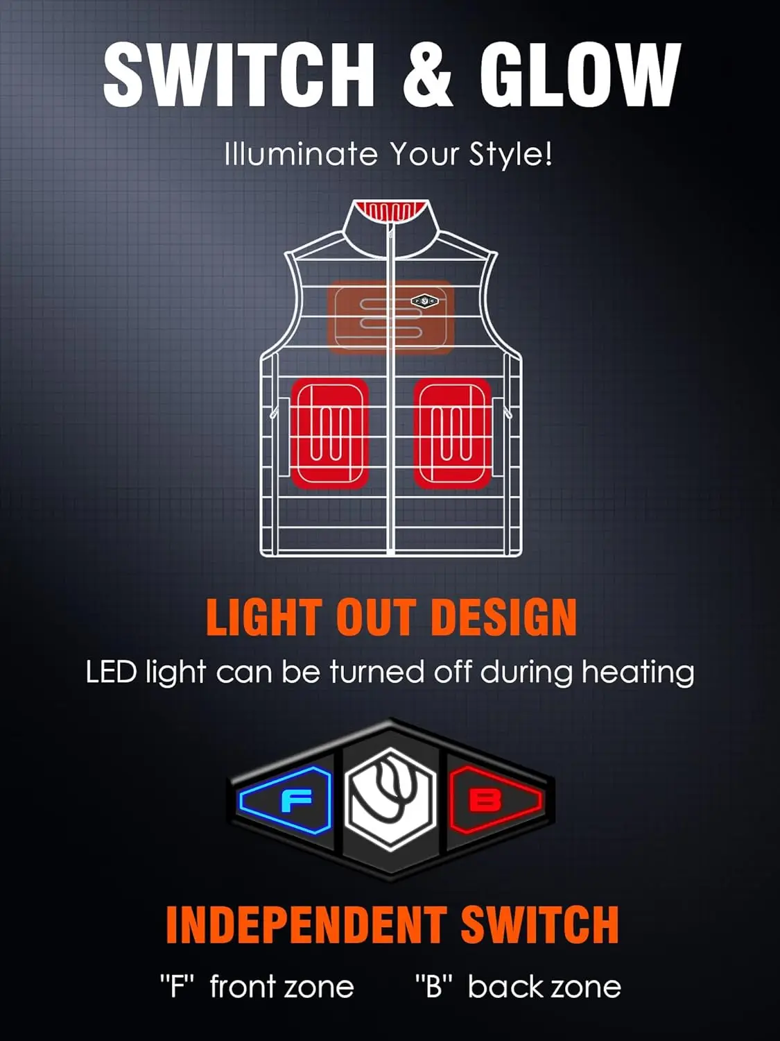 Wasoto Winter Body Warmer USB Battery Heating Vest With 3 Heat Temperature Settings Electric Men Windproof Heated Vest