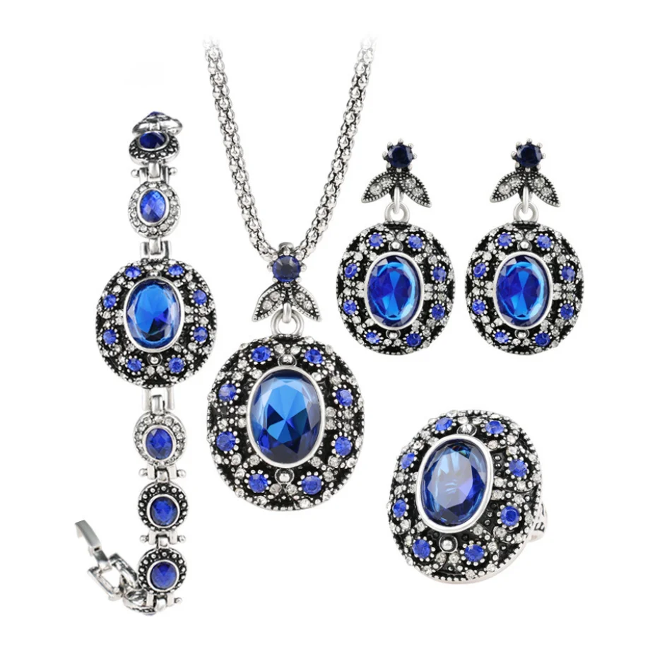 Fashion Vintage Wholesale 18K Gold Plated Indian Jewellery Kundan Set Tassel Earrings Bangles Dubai Bridal Jewelry Sets Women