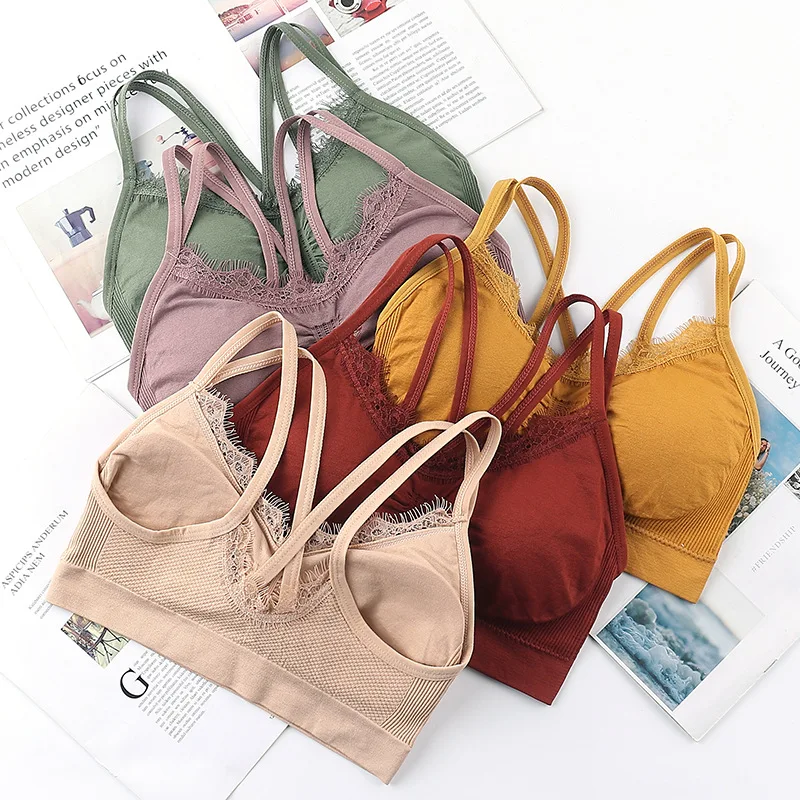 
breast-wrapped Chest Girl u-back long sexy wrap chest no steel ring sport Vest Seamless Bra 