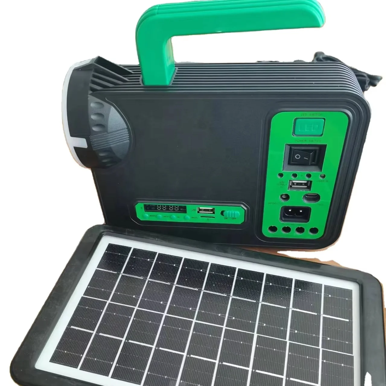 Hot Selling Home Electricity Supply LED Light with FM/MP3, Radio with Speaker Solar Lighting System emergency 6 w solar panel