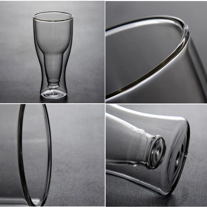ONEIN Double-layer high borosilicate glass beer glasses are heat-resistant and transparent