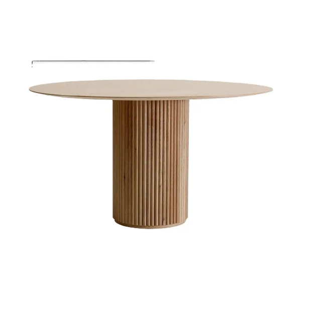 Modern Special Oak Wooden Furniture Solid  Wood Table  Hotpot  Ash Top Special Base Europe Round Dining Table  Wood Base
