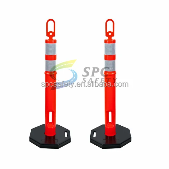 PE Plastic Road safety reflective warning parking guide marker post traffic channelize Delineator post with Weighted Rubber base