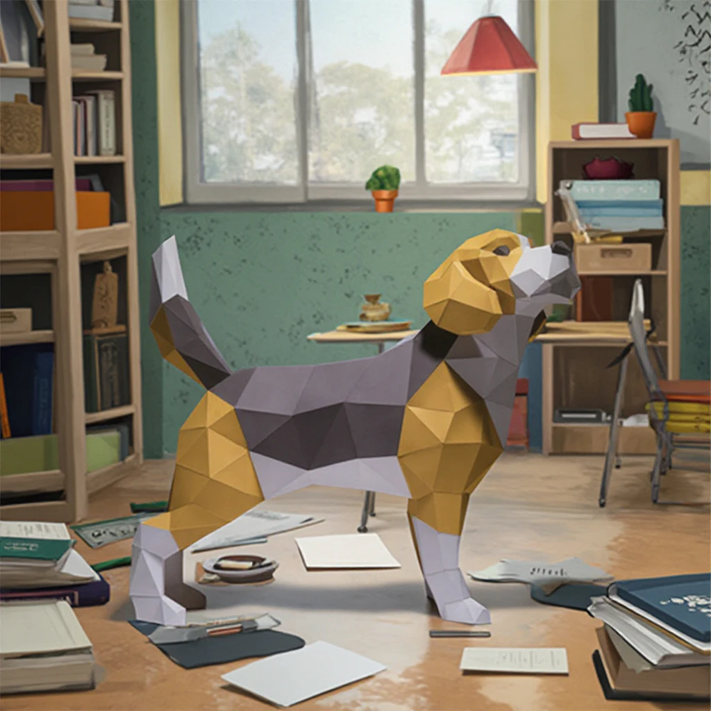 Beagle Dog 3D Origami paper Charming Home Decor for Living Room, Educational Hobby and Holiday Party DIY Origami paper
