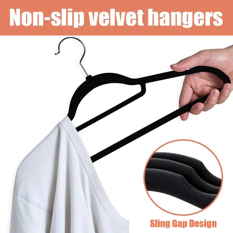 Black Velvet Hangers Rose Gold With Logo Black Paper Pulp Clothes Hanger For Clothing Clost 20 30 50 Pack Home Use