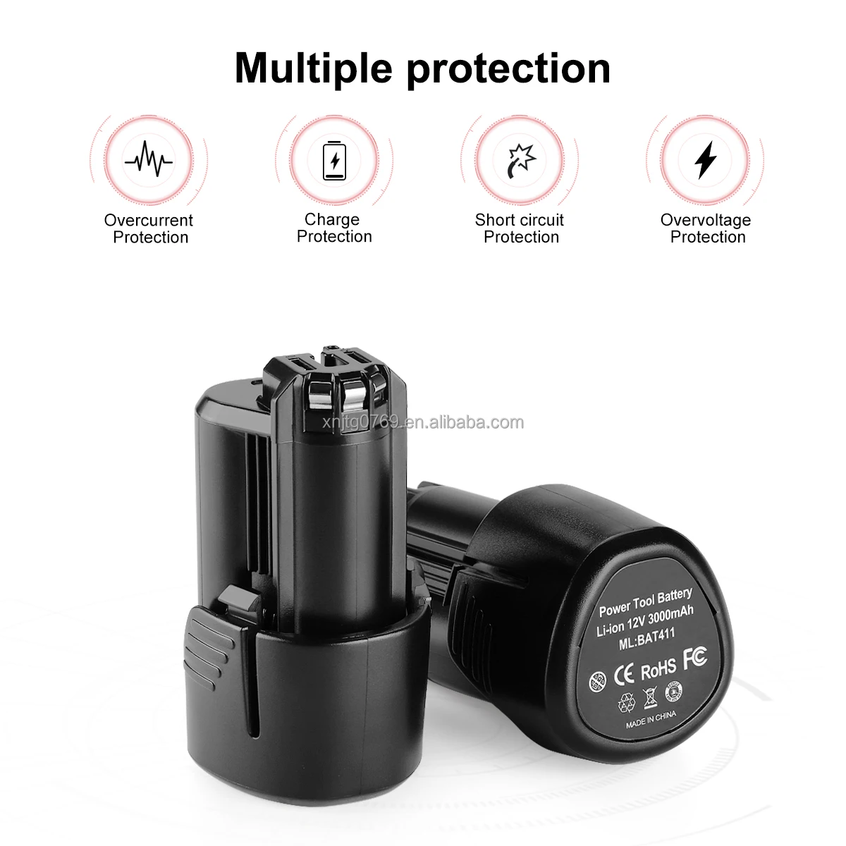 10.8V 12V 2.0Ah Lithium ion Replacement battery for bosch BAT411,D-70745 Rechargeable battery