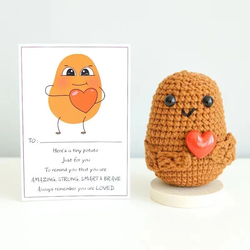 Handmade Emotional Support Pickled Cucumber Gift Cute Crochet Emotional Support Pickles with Funny Stickers Emotional Support