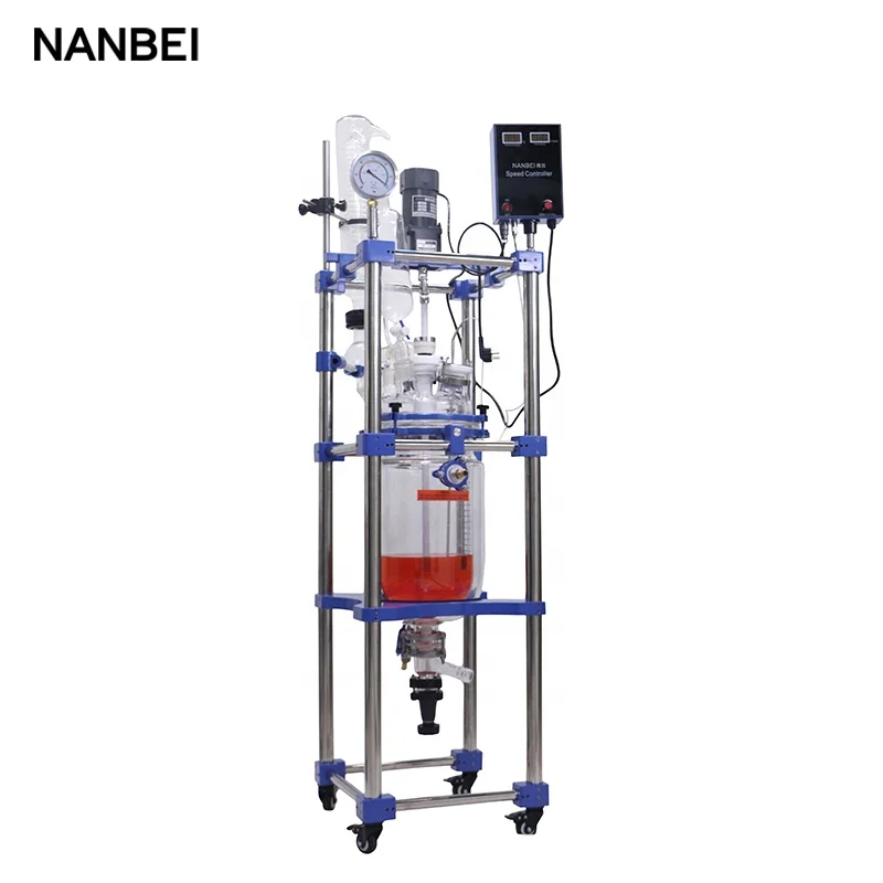 10L Multi-Function Lab Chemical Double Agitated  Layer Glass Reactor