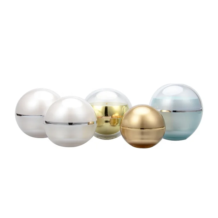 
fancy 10g 15g 30g 50g 100g cosmetics plastic jar ball shape eye facial 50g plastic acrylic cream jar 1.7 oz cosmetic sphere jar 