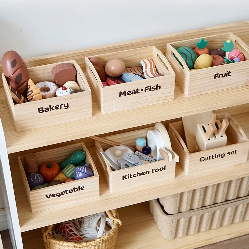 wooden magnetic cutting toy set Kitchen Game Food Toy Mini simulation Kitchen Toys Real Cooking Home Set pretend role play set
