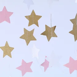 2M Star Glitter Paper Garlands Party Decorations String Wedding Favors