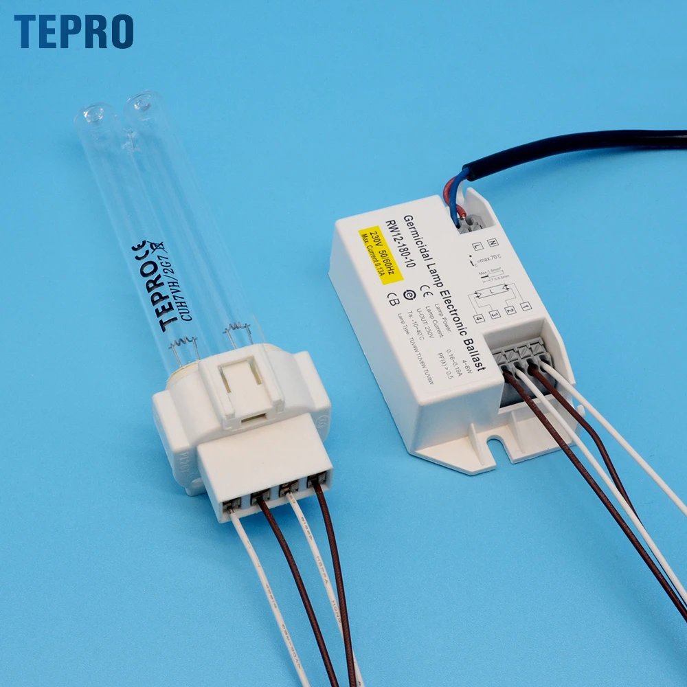 CUH7L/2G7 H Shape 115mm 12mm Quartz Glass Uv Germicidal Lamps 254nm 185nm Ozone Uvc Ultraviolet Light For Air Purification