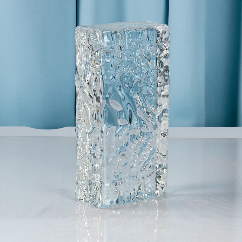 Wholesale High Grade K9 Crystal Glass Cube Block Colorful Crystal Glass CraftsRaw Material Brick