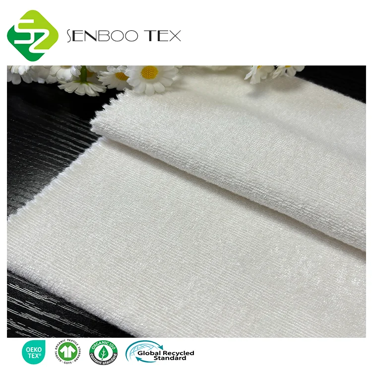 Wholesale 90% Bamboo 10% Polyester 400gsm Double-Sided Terry Towel Fabric Home Textiles Sportswear Shirts Boys Girls