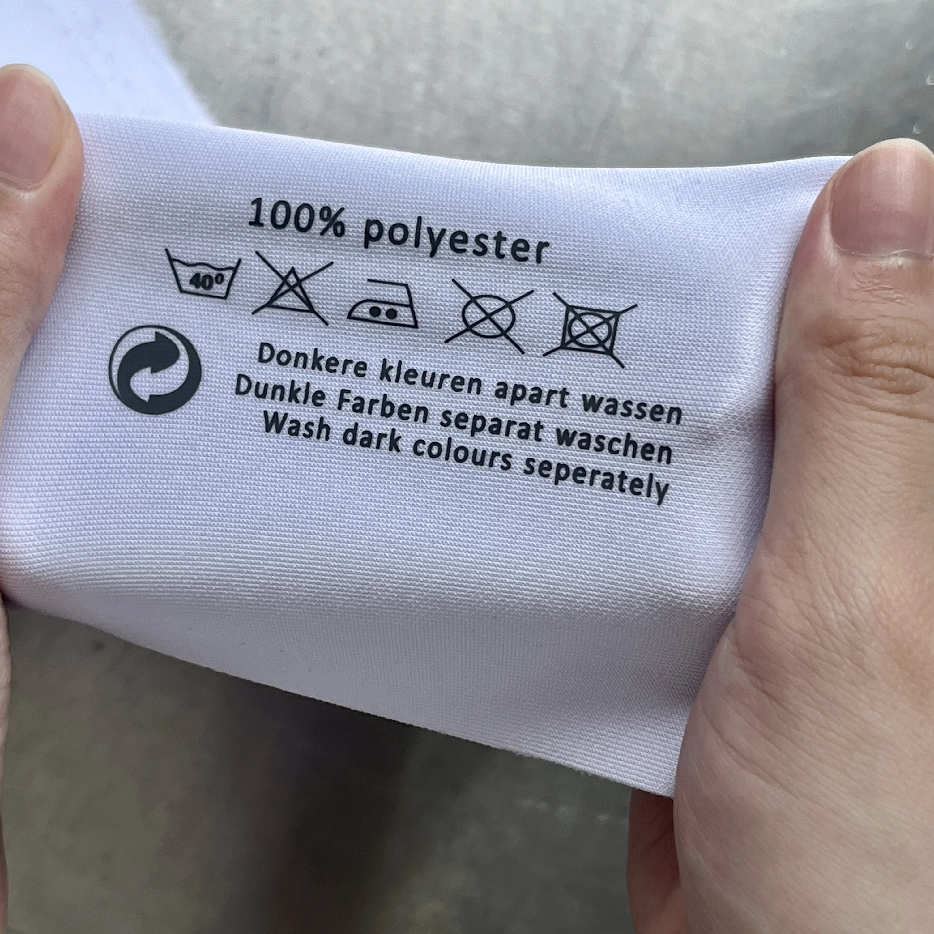 Customizable PET Material iron on heat transfer care labels apparel printed transfer label for clothing