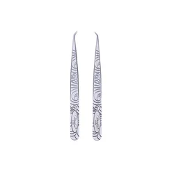 DancingSwan Stainless Steel Volume Individual Lash Tweezers Diamond Grip Eyelash Extension Tweezers Tools