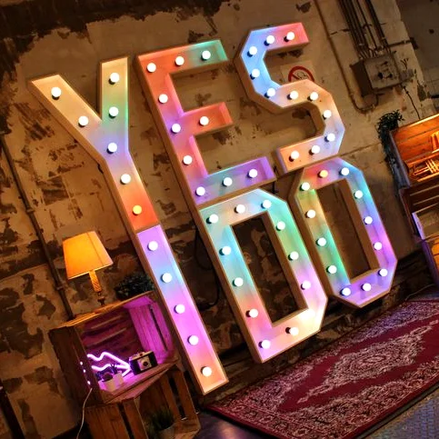custom led 3D giant bulb 2ft 4ft 5ft will you marry me love marquee letter lights stand