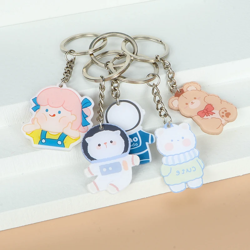 Custom-made bulk promotional acrylic sublimation keychain blanks with