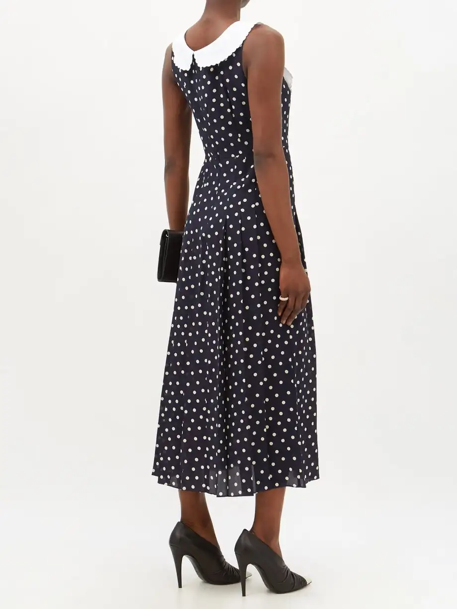 RedHK Custom High Quality New Arrives Fashion Summer African Dresses Black Dress With White Polka Dots Dresses Women Elegant