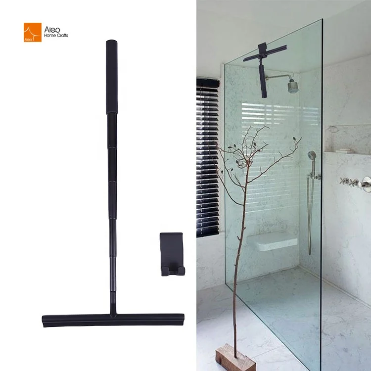 Black White Retractable Silicone Shower Window Squeegee cleaner wholesale floor glass telescopic squeegee Wipers table washer