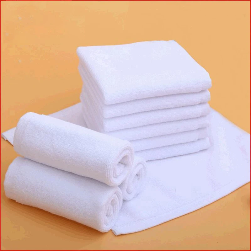 Custom eco friendly white 100% cotton mini hand towel disposable 25 25cm toallas de mano for home and kitchen